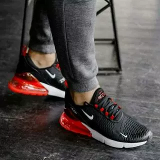 Sepatu Nike Air Max 270 Flyknit Black Red