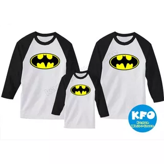 Baju Kaos Raglan Keluarga Family Couple Gathering Request Nama Custom Termurah Batman