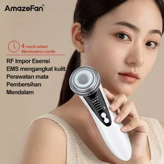 AmazeFan 4in1 setrika alat facial wajah Anti Anging alat pengecil poripori pembersih komedo wajah elektrik ion pijat face roller massager setrika kecantikan wajah RF/anti-kerut/Pemutihan/Pembersihan