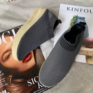 sepatu melar kaos kaki  KLK.01 2 wedges termurah elastis cewek fashion terlaris terbaru1 Sepatu Wanita Wedges Terbaru Korea Casual Nyaman dan Berkualitas Sepatu Rajut Wedges Sepatu Anyaman Wanita Women Shoes Sepatu Wanita Kerja Sepatu Wanita Sneaker Runni