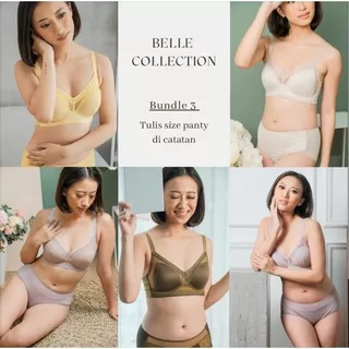 BELLE - BUNDLE 3 SET (BRA+PANTY)  | TULIS SIZE PANTY DI CATATAN S/M/L/XL/XXL (PO 2-3 minggu)