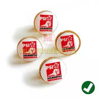 Pin Bross Partai Solidaritas Indonesia - Pin Partai PSI Bulat 2 Cm