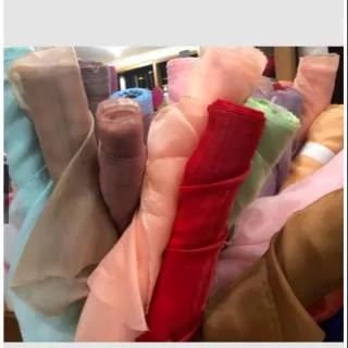 Kain Organza Polos Tebal Harga Per 1/2 Meter