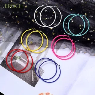 EPOCH Sexy Ear Studs Party Fashion Accessories Hoop Earrings Women Diameter 6CM Big Circle Candy Color Blue Yellow Green Classic Jewelry/Multicolor
