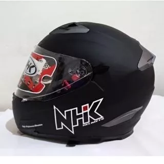 HELM NHK  RX9  SOLID  BLACK DOFF    DAN  GLOSSY ,  GUN METAL   FLAT VISOR