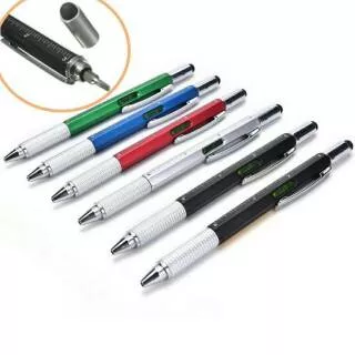 Stylus pen 6 in 1 pen stylus obeng waterpass pengaris arsitek tukang screwdriver