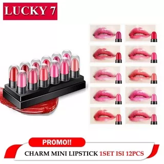 LIPSTIK MINI ISI 12PCS - Lipstik Mini Satu Set isi 12pcs - CHARM LIPSTICK MINI KIT 12 Warna 12in1