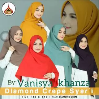 JILBAB SEGI EMPAT DIAMOND CREPE SYAR`I II Jumbo II 130cm x 130cm II Bisa Cod