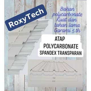 Atap Polycarbonate / Spandex Transparan RoxyTech Rp 90.000/m