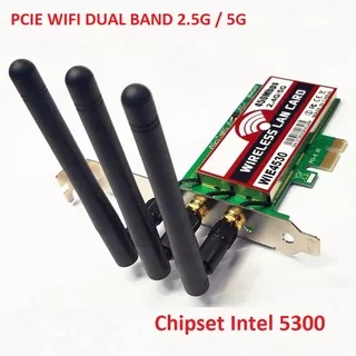 PCIE Wifi Dual Band Intel 3 Antena Wireless Network Card Adapter