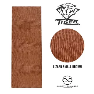 Tiger Lizard Small Embossed Leather Wrap Brown