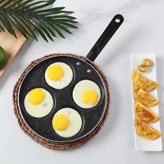 Teflon Panci Telur 4 Lubang- Wajan Cetakan- Pancake- Teflon Omelet Egg Fyring Pan Non-stick 4 Holes