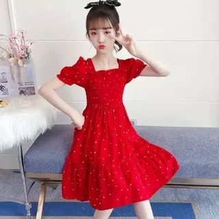 Dress Red / Dress Anak Import / Dress Anak Cewek / Dress Anak Perempuan