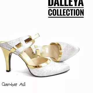 zdw-458 Dalleya TRACTUS - real pict sepatu pesta wanita mewah high heels casual simple silver !!