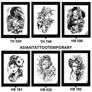 GEISHA HITAM PUTIH TATTO TEMPORARY / TATO TEMPORER / TATO KULIT/ TATO ANTI AIR ASIANTATTOO