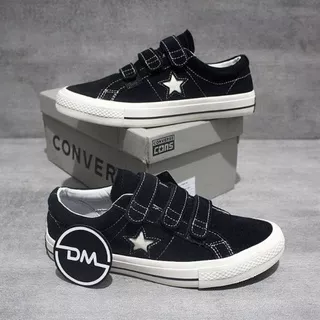 CONVERSE CONS ONE STAR BLACK WHITE VELCRO PREMIUM BNIB 100%