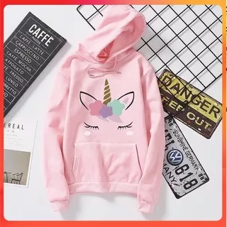 JD-025 SWEATER HOODIE UNICORN RAINBOW / BISA COD / PESANBARANG