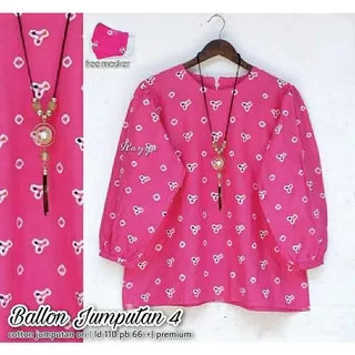 blouse batik jumputan solo lengan balon