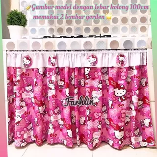 Gorden kolong dapur hello kitty | gorden kolong dapur karakter | gorden kolong dapur rumbai