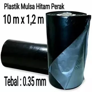 Plastik Mulsa Hitam Perak 10m x 1,2m / Plastik Packing Roll Bungkus - Mulsa Plastik Tebal 0.35 / Mulsa Tebal / Mulsa Murah - Plastik Pertanian