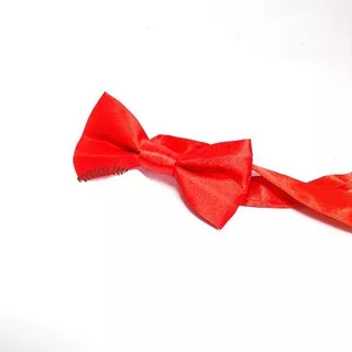 Houseofcuff Bowtie Dasi Kupu Polos Motif Wedding Best Men Junior Red Bow - Merah