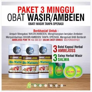 OBAT WASIR DAN AMBEIEN PAKET 3 MINGGU DENATURE MENGATASI WASIR AMBEIEN STADIUM 2-4 BENJOLAN DI ANUS