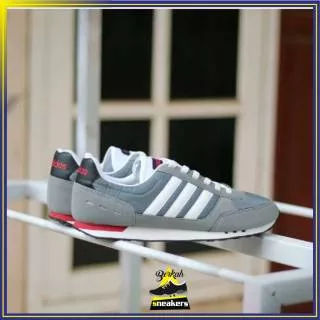 ASLI SEPATU ADIDAS PRIA/WANITA NEO CITY RACER GREY ORIGINAL PREMIUM ORI SPORT RUNNING KETS KULIAH KE