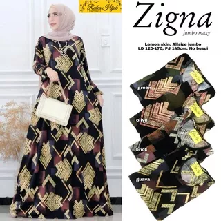 Gamis jumbo LD 110 - 140 baju dress muslim big size mat. lemon skin bisa COD Ori Redea | Yuniz Zigna