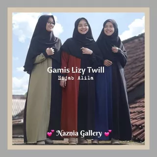New Gamis Lizy Twill HIJAB ALILA | Daily Gamis Syari Casual dan Formal Mix 2 Warna