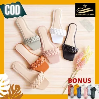 SANDAL TEPLEK DATAR WANITA MN08 SANDAL SLOP SELOP SLIPON SLIP ON WANITA SANDAL FLAT WEDGES FLAT SHOES FLADEO SHES MORYMONY QUEEN ANDIN CASUAL ANDAL IMPORT KOREAN STYLE KEKINIAN FASHION WANITA SANDAL PEREMPUAN CEWEK WANITA  TERBARU TERLARIS COD PROMO A548