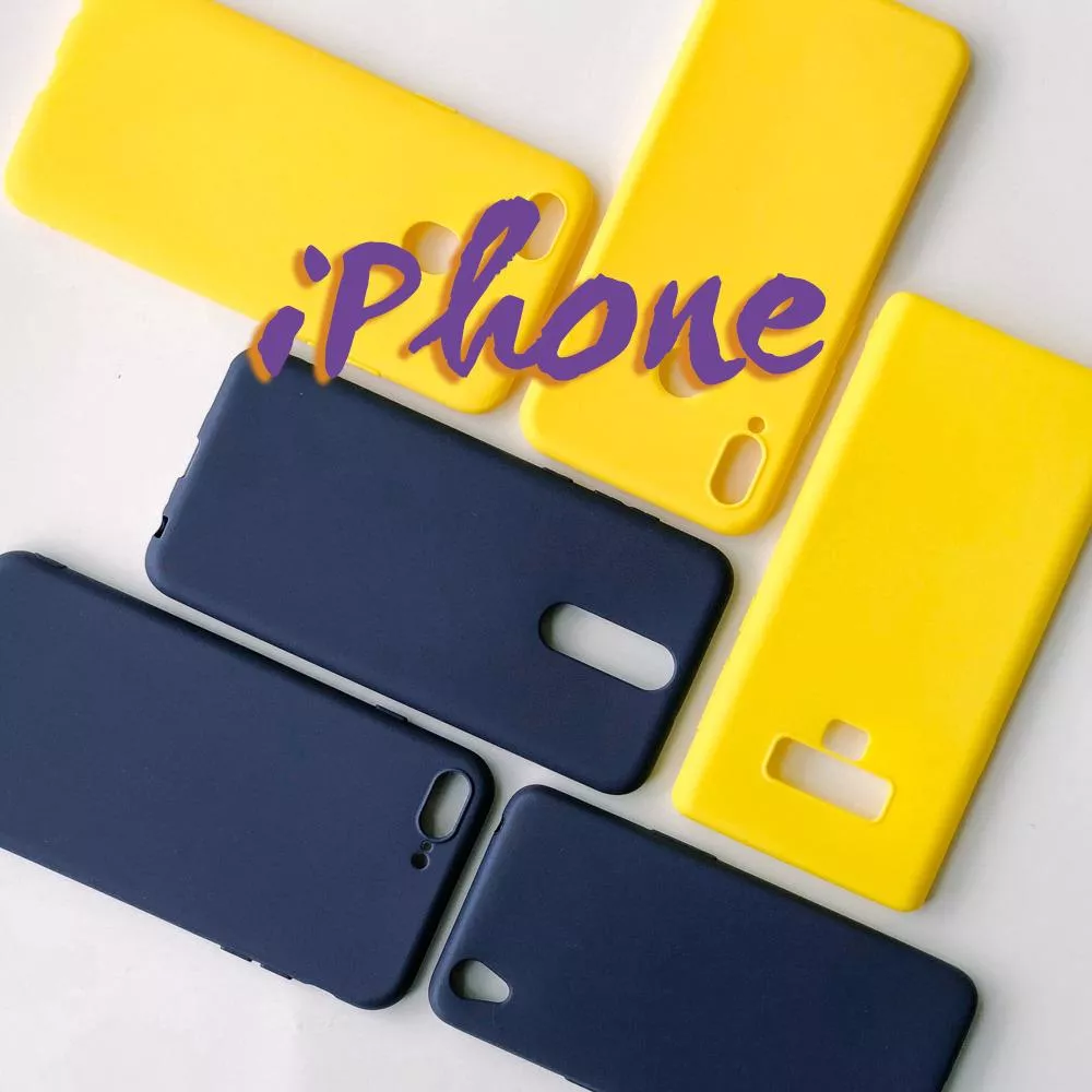 Bayar di Tempat COD Case iPhone 5 5s SE 6 6s 7 8 Plus X Cover Yellow Plain Matte Candy Casing