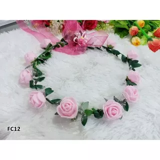 Flower crown Mahkota bunga spon Kode FC12 Aksesoris Bando Bunga Cantik Pesta Dewasa dan anak anak request rekues ulang tahun komunitas perempuan gemuk kurus langsing kepala putri bunga bross bros jilbab muslim hiasan murah grosir