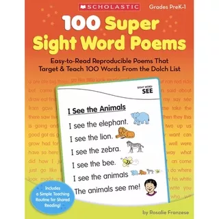 Scholastic 100 Super Sight Word Poems for Grades PreK-1 | Buku Puisi / Bacaan Anak TK SD