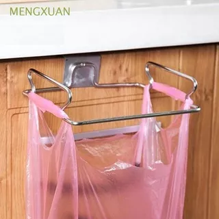 MENGXUAN Cupboard Drawer Trash Bag Holder Cabinet Door Storage Organizer Garbage Bag Rack Trash Bin Stainless Steel Kitchen Closet Rubbish Can Hanging Basket