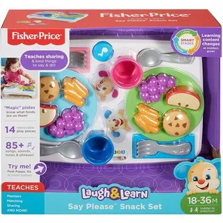 FISHER PRICE LAUGH & LEARN SAY PLEASE SNACK SET TOYS ORIGINAL MURAH