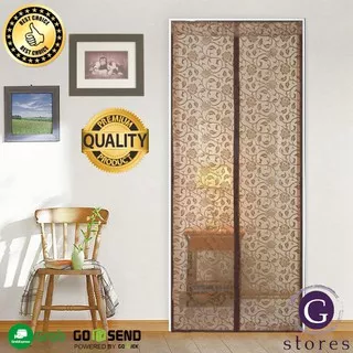 Tirai Magnet Premium Mesh Anti Nyamuk Gorden Magnet Anti Nyamuk Serangga  Motif Bunga