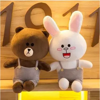 BONEKA LINE CONY BROWN JUMBO BESAR GEDE 50CM IMPORT HALUS LEMBUT ANEKA KOSTUM SINGLE COUPLE