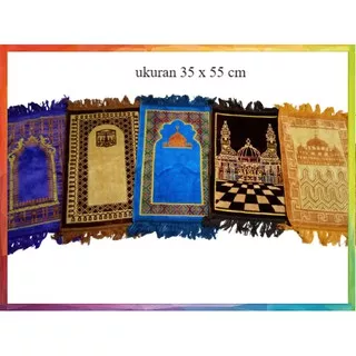 Sajadah Mini Turki Uk. 35*55 CM / Sajadah Bludru Tebal Bulu Sajadah Sujud Muka Anak