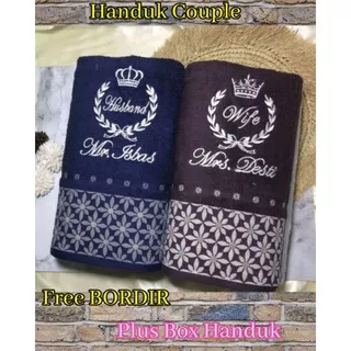 handuk couple terry palmer morning whistle gratis bordir+box handuk mandi cotton bamboo