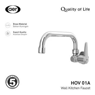 AER Kran Dapur - Keran Air Kuningan / Wall Kitchen Faucet HOV 01A