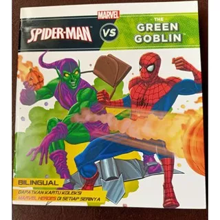 Buku cerita anak Marvel  Spiderman vs Green Goblin ( Bilingual) + Bonus kartu Marvel