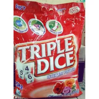 Detergent powder triple dice