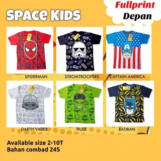 Baju Kaos anak laki-laki motif karakter super hero superhero dlL Hoolahoop Space kids dll - KBRCO