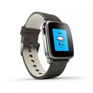 Second Smart Watch Pebble Time Steel (kondisi 95% Baru)