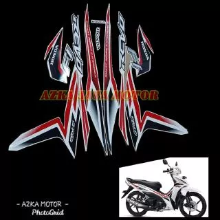 sticker Striping Honda Revo fit fi injeksi warna putih 2015 - 2016 / List revo fi full body putih