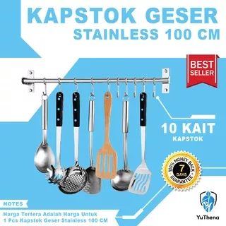 Gantungan Panci 100 cm Kapstok Dapur Stainless Geser Minimalis Gantungan Dapur Gantungan Panci Dapur