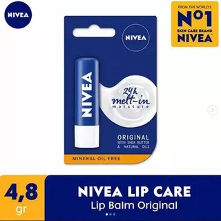 [BPOM] Nivea Lip Care Lip Balm Original 100% Original Lipbalm 24H Melt In Moisture LipCare CARING