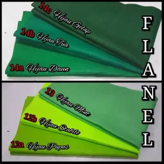 Kain Flanel / Felt Polos (uk.25x90cm) - Variasi Hijau 1