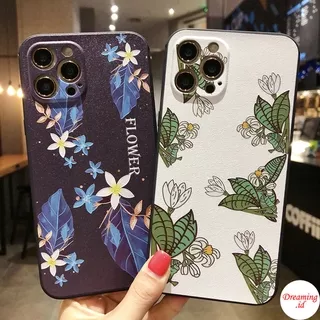 Case Samsung Galaxy M51 A21S A20S A71 A51 4G A31 A50S A30S A70 A50 A30 A20 A10 A7 2018 A42 5G 3D Relief Soft TPU Case Motif Blue and White Flower