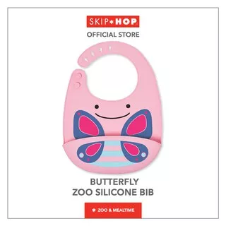 Skip Hop Kids Zoo Silicone Bib - Celemek Slabber (Butterfly)